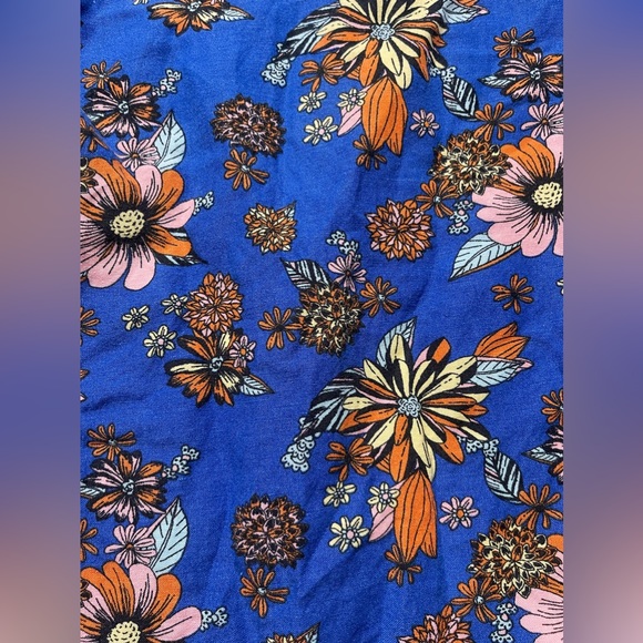 ModCloth Wide Leg Floral Cropped Linen Pants Size Large - Picture 6 of 6